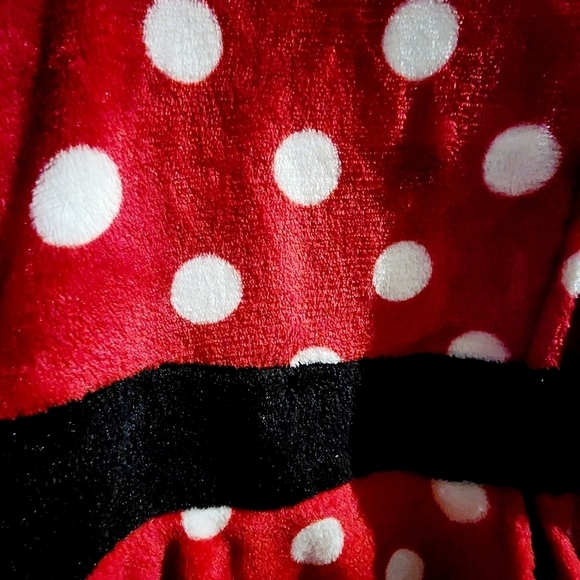 Disney Plush Pajama Comfy Hooded Minnie Mouse Sleepwear Women's Small 4-6 EUC - Picture 6 of 10